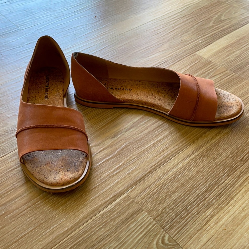 Lucky Brand Brown Leather Sandal Flats